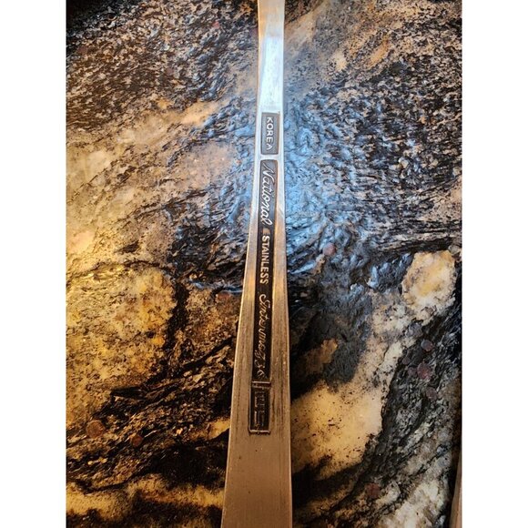 8 Intermezzo National Stainless Tablespoons Scroll Flatware Korea VINTAGE - Picture 3 of 3